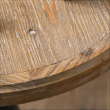 Rustic Wooden Coffee & Tea Table With a Natural Textured Dark Brown Metal Base