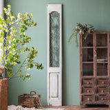 Rustic Weathered White Door Panel With a Solid Steel Metal Design