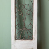 Rustic Weathered White Door Panel With a Solid Steel Metal Design