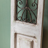 Rustic Weathered White Door Panel With a Solid Steel Metal Design