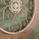 Circular Solid Wood and Rustic Metal Flowing Design Wall Art Display