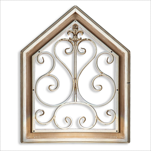 Flowing House Design Wall Art Display Made From Solid Wood and Rustic Steel