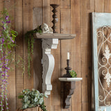 Floating Wooden Wall Shelf With A Rustic White Finish And Antique Look & Design