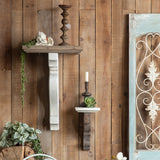 Floating Wooden Wall Shelf With A Rustic White Finish And Antique Look & Design