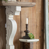 Floating Wooden Wall Shelf With A Rustic White Finish And Antique Look & Design