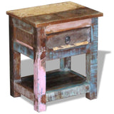 Unique Side Table with 1 Drawer Solid Reclaimed Wood 17"x13"x20"