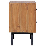 Solid Teak Bedside Cabinet With 2 Drawers