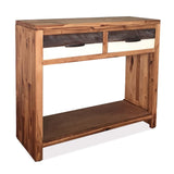 Console Table Solid Acacia Wood 33.9"x11.8"x29.5"