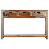 Console Table with 3 Drawers 47.2"x11.8"x29.5" Solid Sheesham Wood