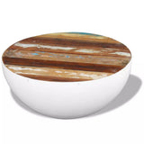 Bowl Shaped Coffee Table Solid Reclaimed Wood 23.6"x23.6"x11.8"