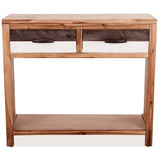 Console Table Solid Acacia Wood 33.9"x11.8"x29.5"