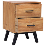 Solid Teak Bedside Cabinet With 2 Drawers