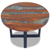 Solid Wood Coffee Table Teak Resin 23.6"