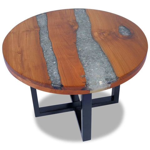 Solid Wood Coffee Table Teak Resin 23.6"