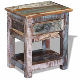 Unique Side Table with 1 Drawer Solid Reclaimed Wood 17"x13"x20"