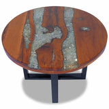 Solid Wood Coffee Table Teak Resin 23.6"