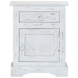 Bedside Cabinet White 15.7"x11.8"x19.7" Solid Mango Wood