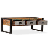 Coffee Table with 3 Drawers Solid Reclaimed Wood 39.4"x19.7"x13.8"