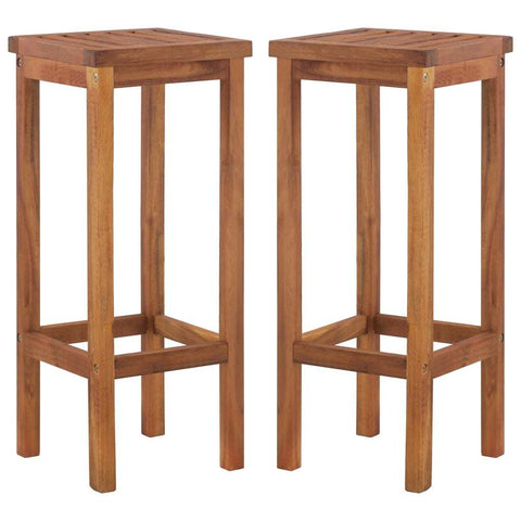 Bar Stool Chairs 2 pcs Solid Acacia Wood