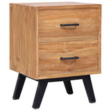 Solid Teak Bedside Cabinet With 2 Drawers