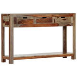 Console Table with 3 Drawers 47.2"x11.8"x29.5" Solid Sheesham Wood