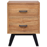 Solid Teak Bedside Cabinet With 2 Drawers