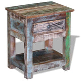 Unique Side Table with 1 Drawer Solid Reclaimed Wood 17"x13"x20"