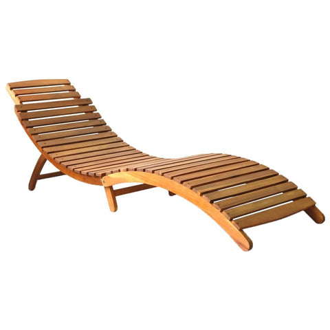 Sun Lounger Solid Acacia Wood Brown