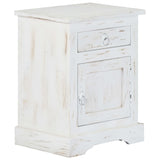 Bedside Cabinet White 15.7"x11.8"x19.7" Solid Mango Wood